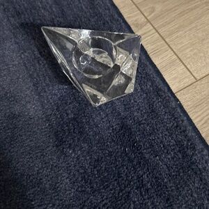 Orrefors Sweden T-Lite Candleholder - Triangular Shape All Glass Crystal Exc.